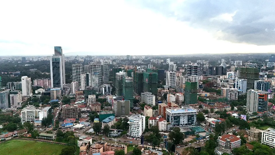 Aerial view of a development site